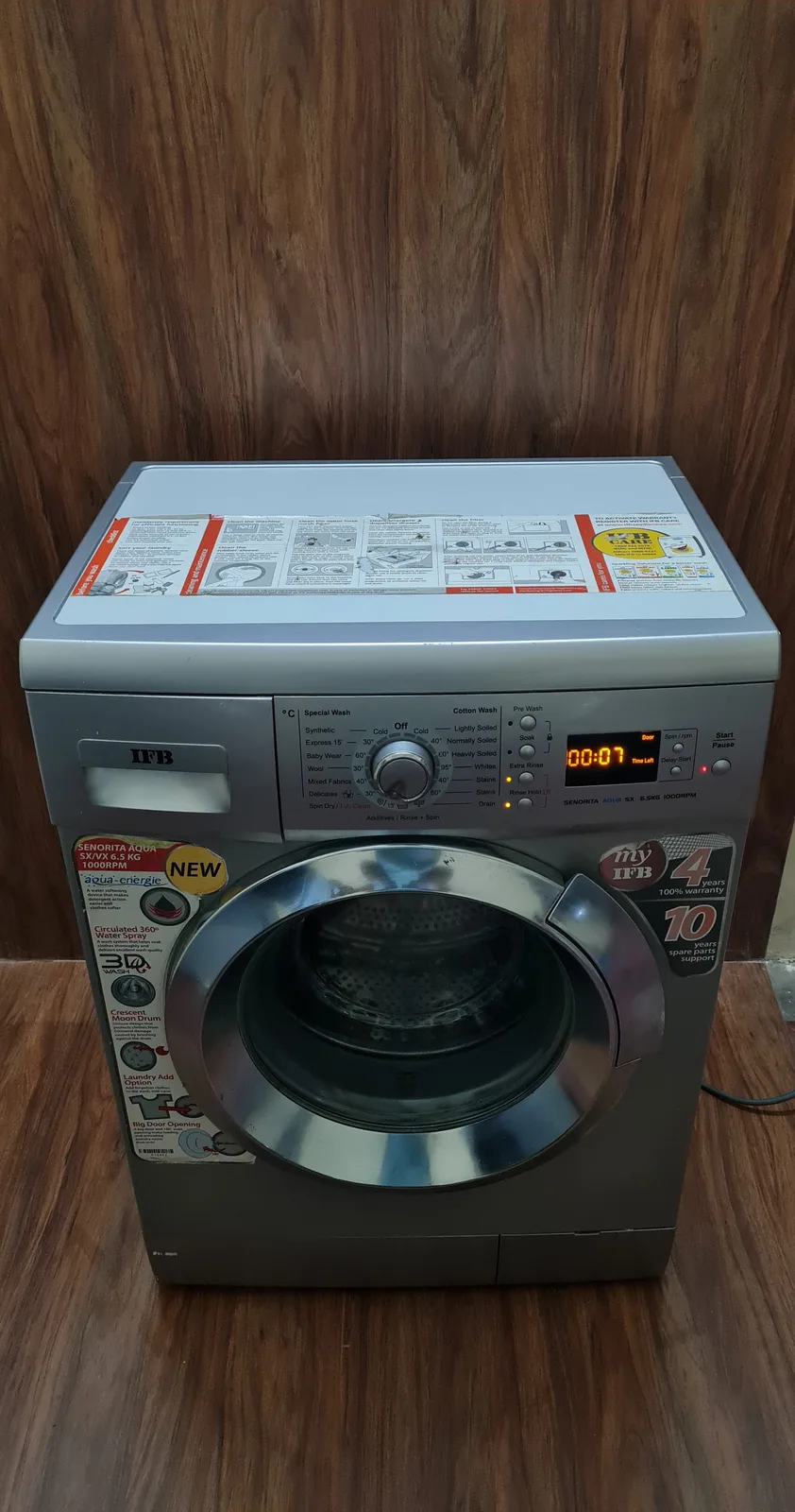 IFB Senorita Aqua SX 6.5 kg Fully Automatic Front Load Washing Machine (1000 RPM), photo 4