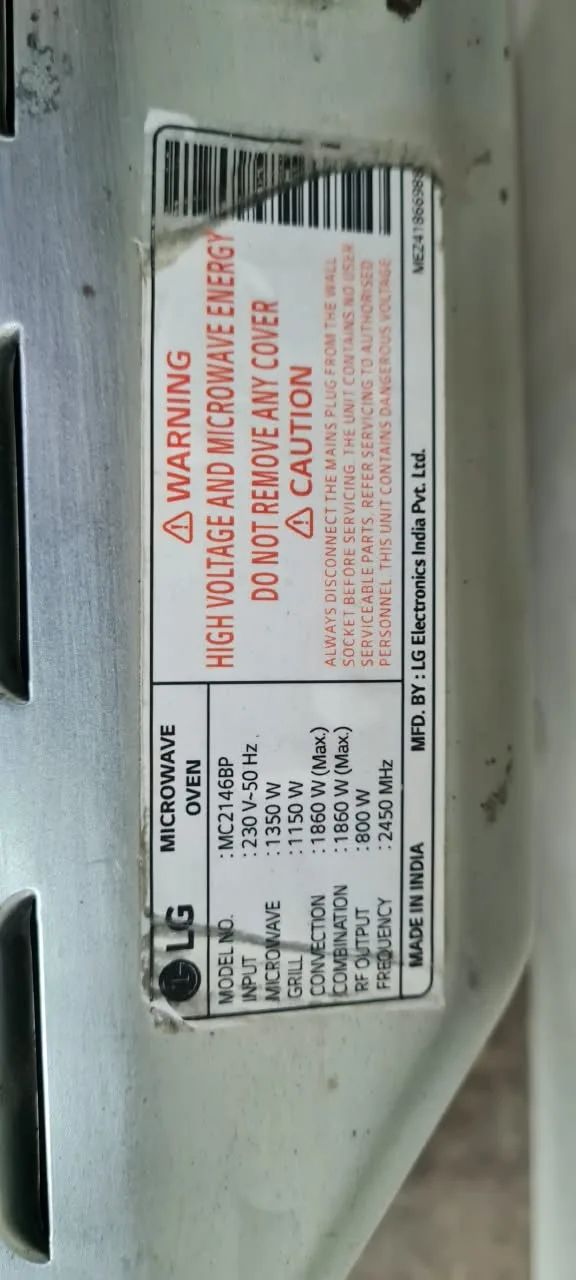 LG 21 Litre Convection Microwave Oven, photo 4