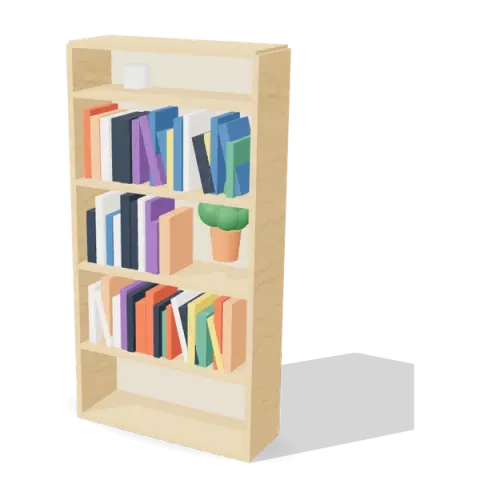5-Tier Pine Bookshelf